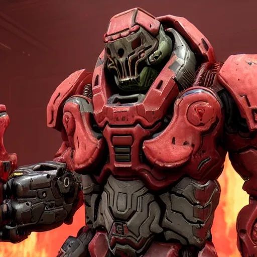 Image similar to doom slayer from doom eternal