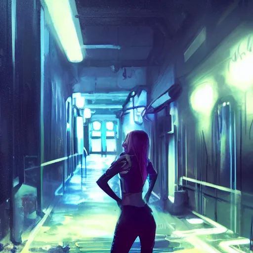 Prompt: instagram girl nora _ kyzy in neon future aether gear, hyperrealistic full figure, bladerunner street alley, art of elysium by frank frazetta and by jeremy mann and by alphonse mucha, fantasy art, photo realistic, dynamic lighting, artstation, full figure poster, volumetric lighting, very detailed face, 4 k, award winning