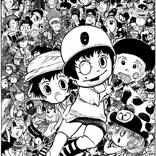 Image similar to amazing manga cover of El Chavo del 8 by Yusuke Murata hyper detailed fullcolor