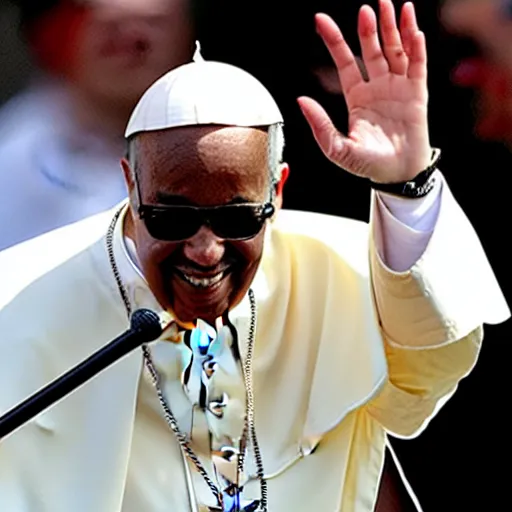 Image similar to pope stevie wonder