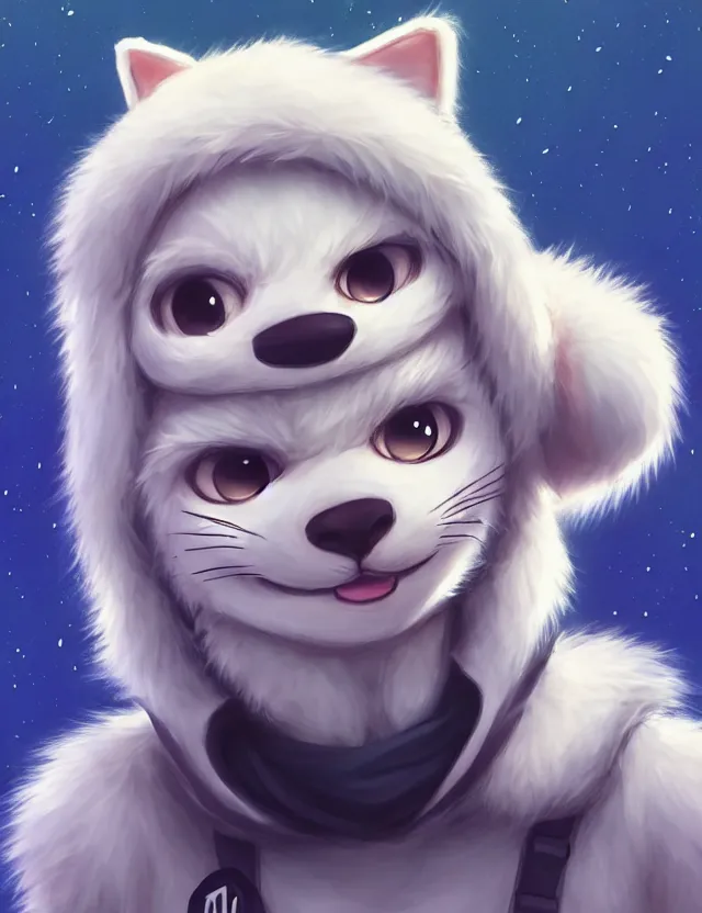 Image similar to cute young anthropomorphic male furry wearing a kigurumi | | cute - fine - face, pretty face, key visual, realistic shaded perfect face, fine details by stanley artgerm lau, wlop, rossdraws, james jean, andrei riabovitchev, marc simonetti, and sakimichan, trending on artstation