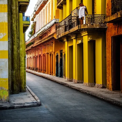 Image similar to brutalism painting of streets of Havana, Cuba, beautiful, diverse, golden hour