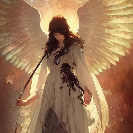 Image similar to beautiful angelic seductive witch, fantasy, intricate, cinematic lighting, highly detailed, digital painting, artstation, smooth, sharp focus, illustration, art by Akihiko Yoshida, Greg Rutkowski and Alphonse Mucha, by Pixar