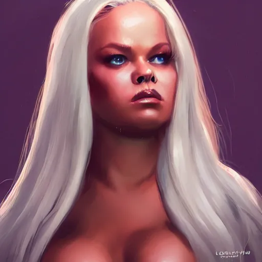 Prompt: lucious trisha paytas in the style of greg rutkowski