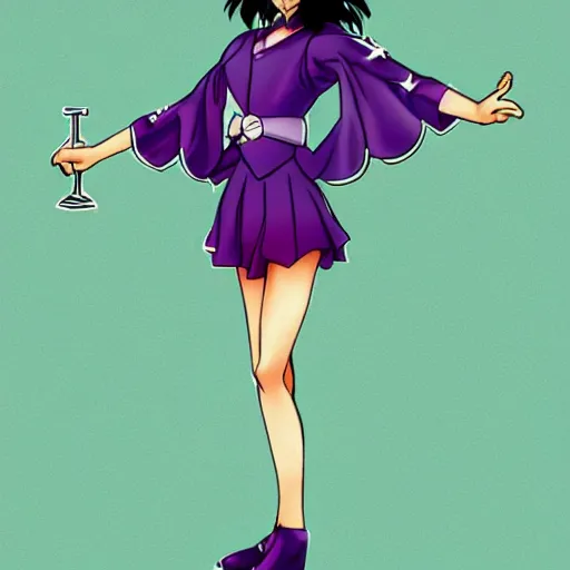 Image similar to new version of sailor saturn, full body, 9 0's anime style