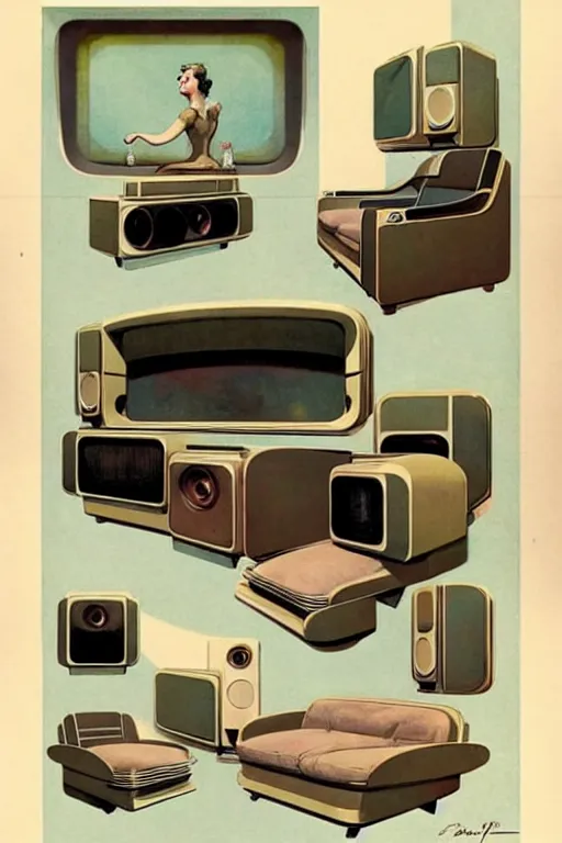 Prompt: ( ( ( ( ( 1 9 5 0 s retro future art deco home theater design. muted colors. ) ) ) ) ) by jean - baptiste monge!!!!!!!!!!!!!!!!!!!!!!!!!!!!!!