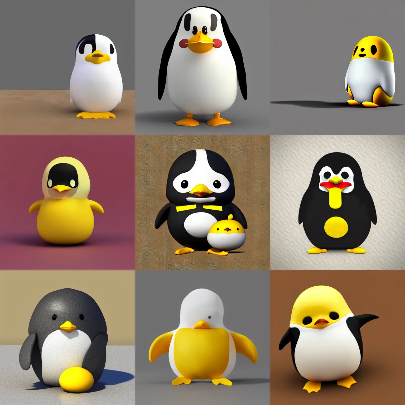 Prompt: cute 3d render of a penguin in the style of gudetama
