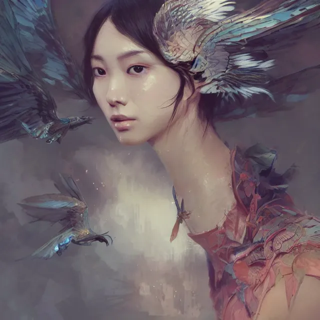 Prompt: very beauty girl asian, wings, hyper detailed, insane details, intricate, elite, elegant, luxury, by ismail inceoglu dragan bibin hans thoma greg rutkowski alexandros pyromallis rene maritte illustrated, perfect face, fine details, realistic shaded, fine - face, pretty face