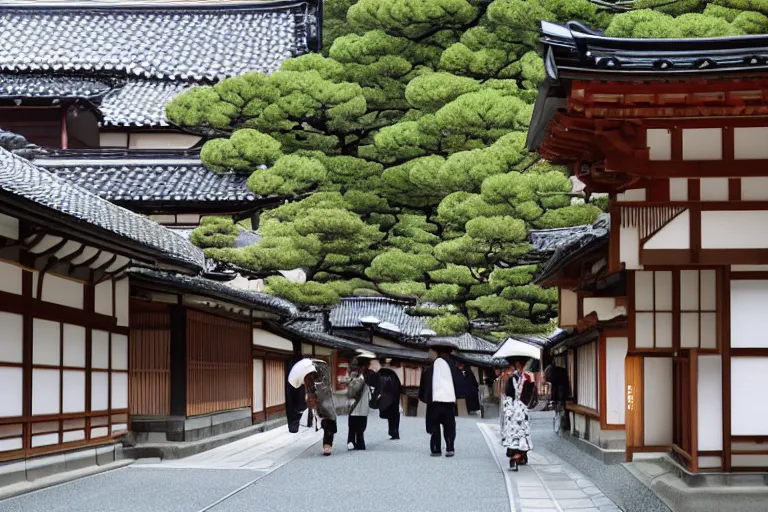 Image similar to Kawase Basui style, Kyoto in the Edo period