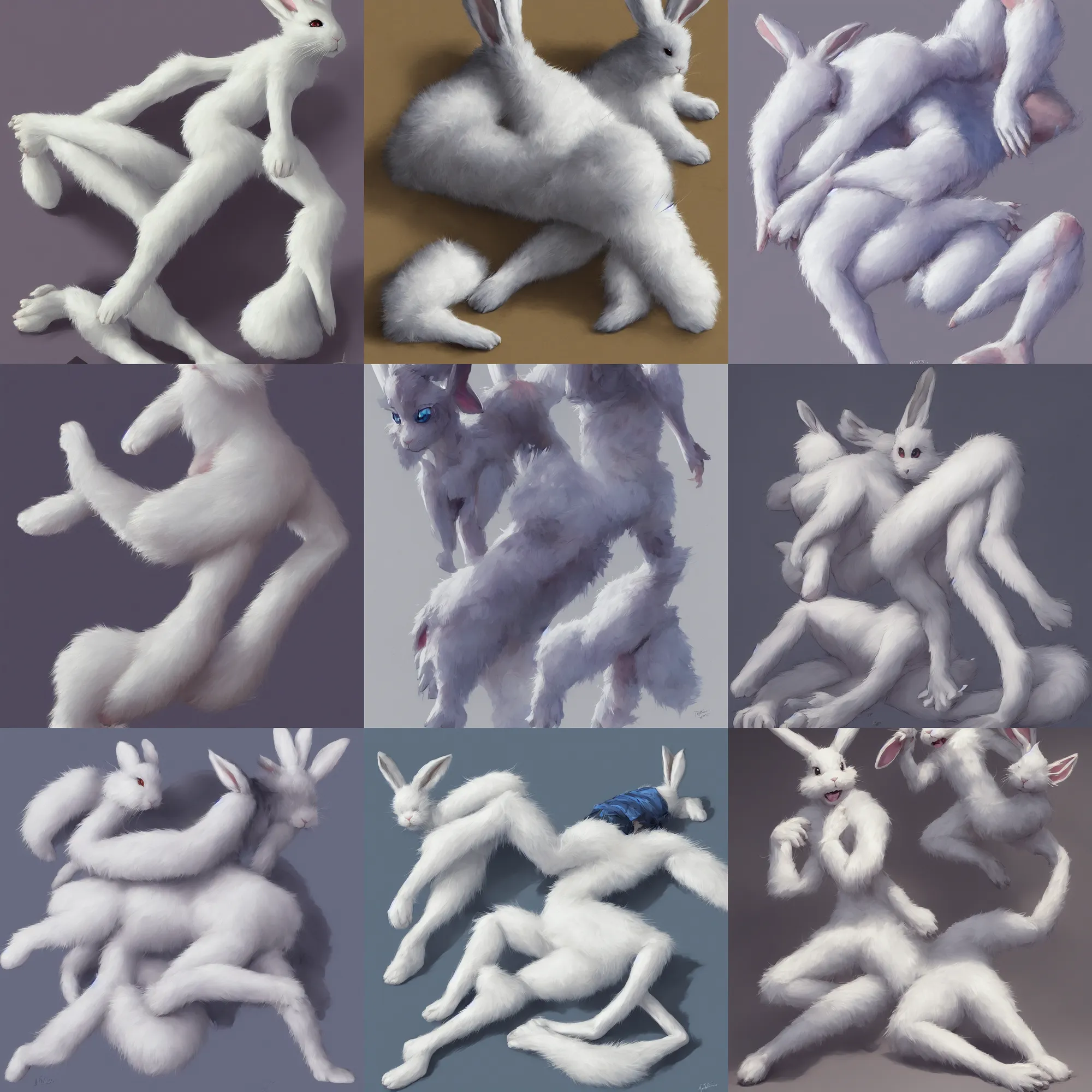 Prompt: bunny leg, a portrait of gorgeous white blue skin furry bunny leg, bunny leg, bunny leg, leg, leg, leg, leg, anime fursona furry art commission, anime!, furry art, greg rutkowski, furaffinity, award winning