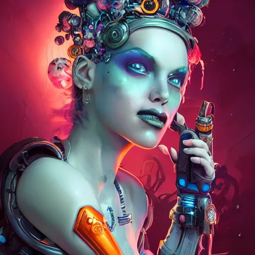 Image similar to lofi biopunk harley queen portrait, Pixar style, by Tristan Eaton Stanley Artgerm and Tom Bagshaw.