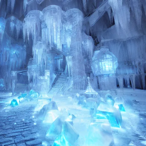Prompt: ethereal magical ice village, highly detailed, 4k, HDR, award-winning, octane render, artstation