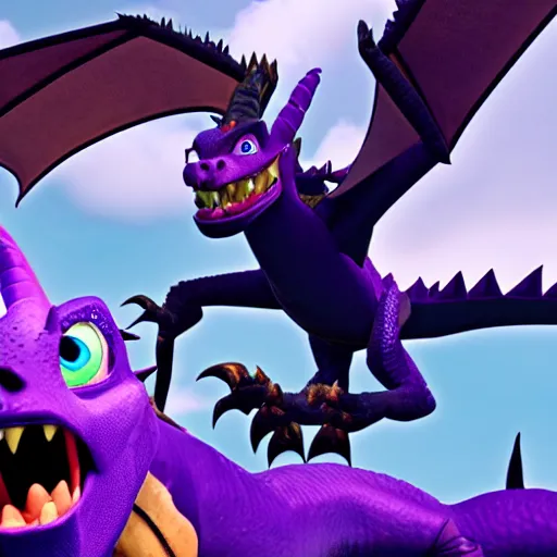 Prompt: Spyro the dragon as a eldritch monster 8k Hyper realistic unreal engine good detail