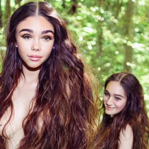 Prompt: madison beer the happy forest nymphs. 4k 8k photography