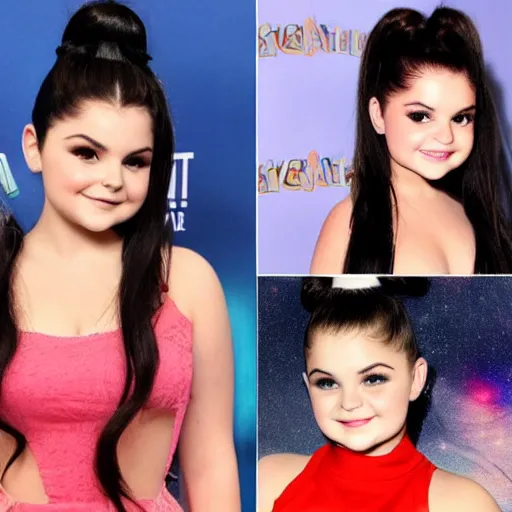 Prompt: Ariel winter with space buns hairstyle,