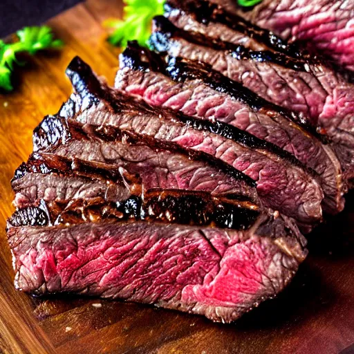 Image similar to explosion wagyu steak perfect sear macro gourmet food photography