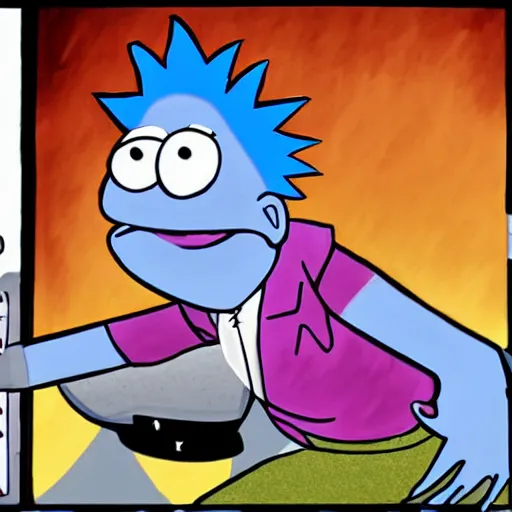 Prompt: Rick Sanchez depicted as a muppet