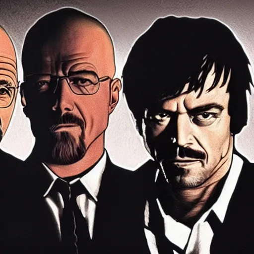 Prompt: photo of Breaking Bad cast in Pulp Fiction