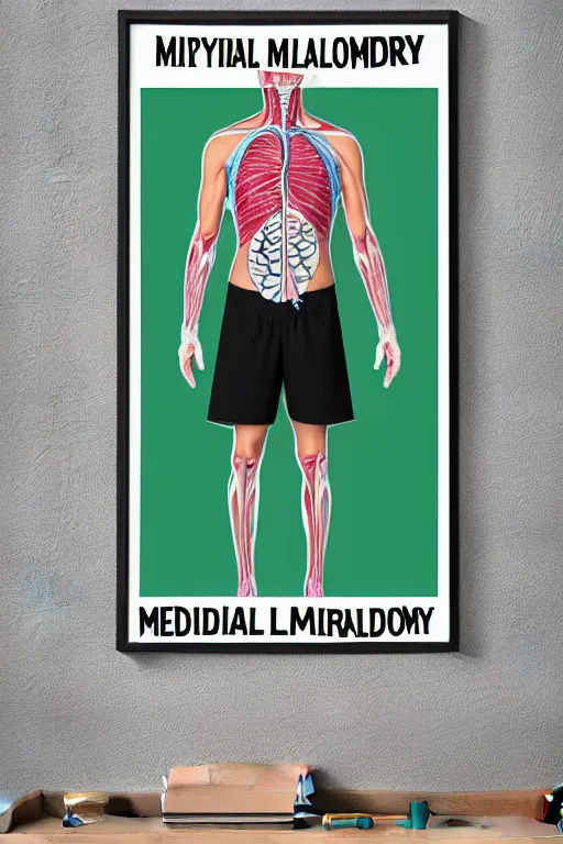 Highly Detailed Labeled Medical Anatomy Poster Of Man | Stable ...