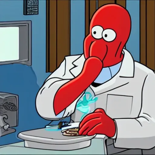 Image similar to doctor John a zoidberg juicing up his claws for a fight