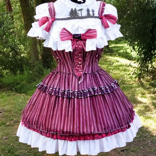 Image similar to A lolita dress with pictures of windmills on it. A beautiful lolita dress, Angelic Pretty