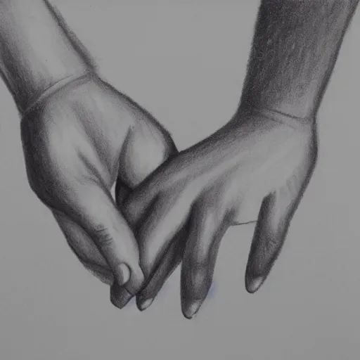 Prompt: love hold hand drawing