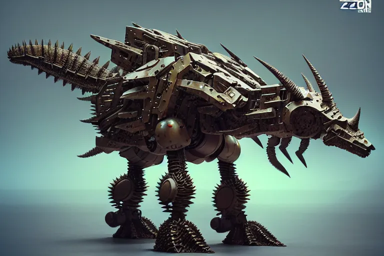 Prompt: stegosaurus in a cyborg mech suit, by alexandre ferra, zezhou chen, peter gric, mohamed reda and hr giger, hyper detailed, screen print, character concept art, realistic, coherent, octane render, zbrush central, behance hd, hypermaximalist