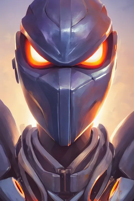 Image similar to epic mask helmet robot ninja portrait stylized as fornite style game design fanart by concept artist gervasio canda, behance hd by jesper ejsing, by rhads, makoto shinkai and lois van baarle, ilya kuvshinov, rossdraws global illumination radiating a glowing aura global illumination ray tracing hdr render in unreal engine 5