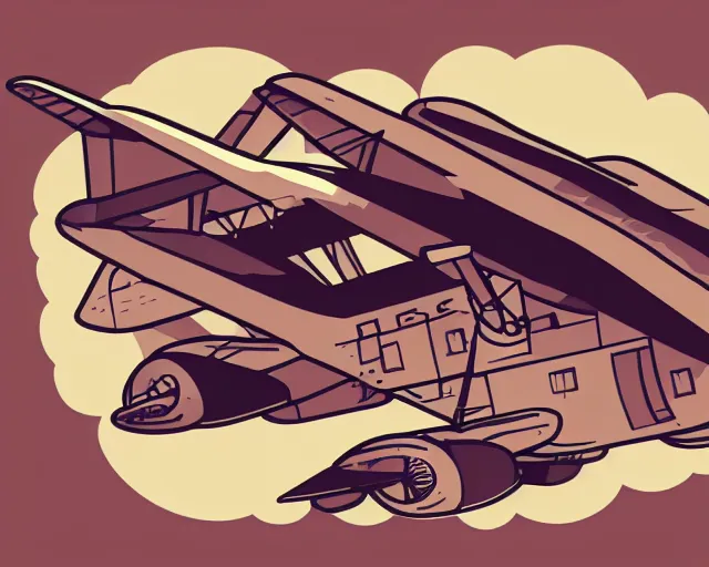 Prompt: airplane whole illustration vector digital art trending on artstation