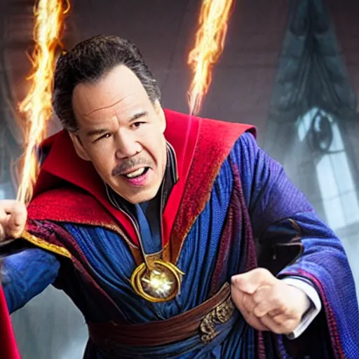 Image similar to gilbert gottfried as doctor strange, movie still, action shots