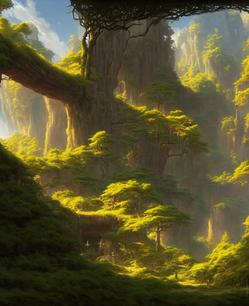 Image similar to reclaimed by nature by ralph mcquarrie, wallpaper, highly detailed, trending on artstation.