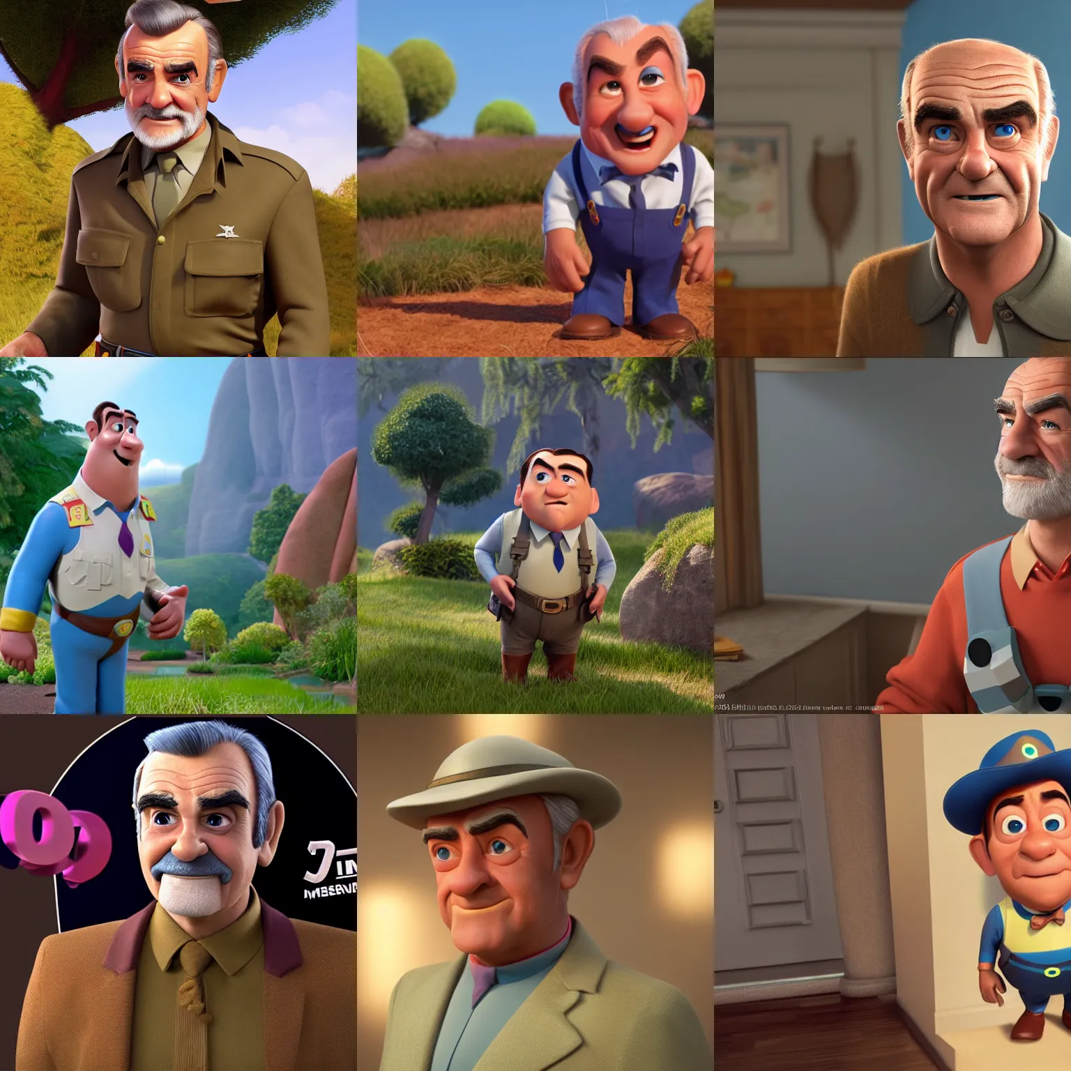 Prompt: 2 0 years old sean connery as a pixar disney character from up ( 2 0 0 9 ), unreal engine, octane render, 3 d render, photorealistic
