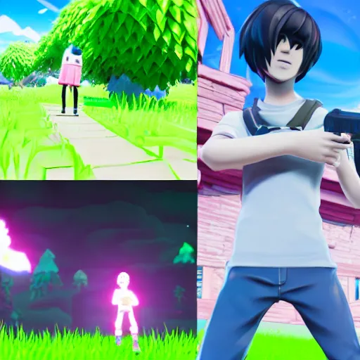 Image similar to omori from the video game omori, in the video game fortnite