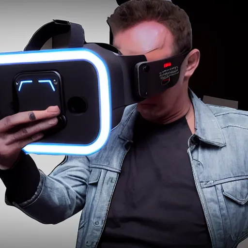 Prompt: terminator plays oculus quest