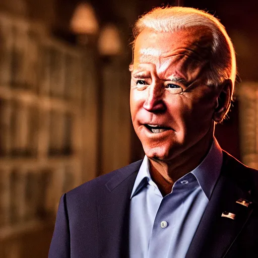 Image similar to joe biden as a pirate captain, film still, cinematic lighting