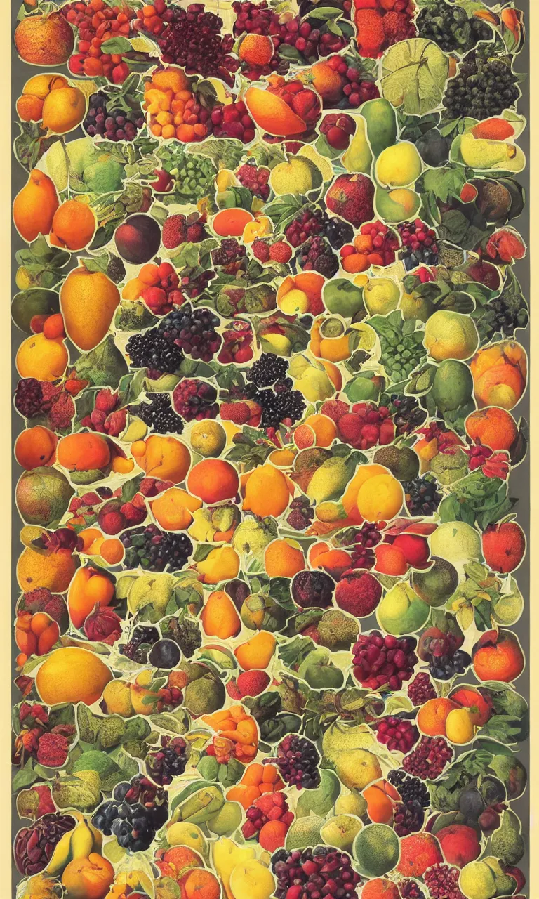 Prompt: poster of various fruits