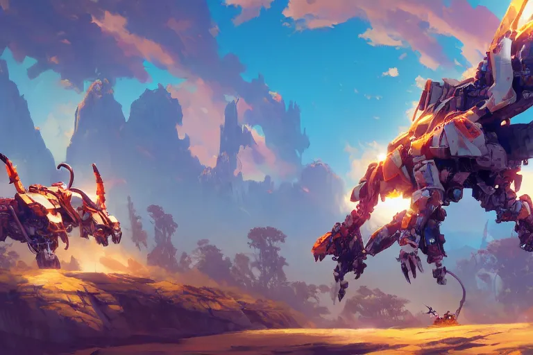 Image similar to sunwing machine mecha animal beast robot of horizon forbidden west horizon zero dawn bioluminiscence, behance hd by jesper ejsing, by rhads, makoto shinkai and lois van baarle, ilya kuvshinov, rossdraws global illumination