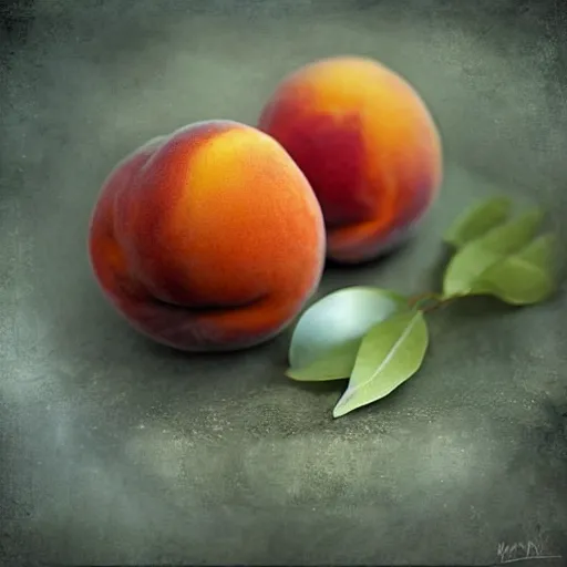 Prompt: A beautiful photograph. In the dream, she is eating a peach, on Venus. The flesh is sweet and juicy, slightly bitter. It mingles with Sydan's taste in a delicious way. by Mark Lovett evocative, elaborate