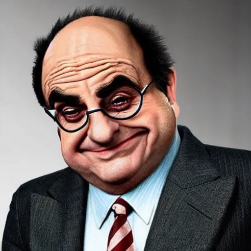 Prompt: Mr. Bean morphed as Danny DeVito