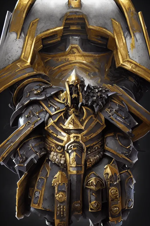 Image similar to armor portrait heros warhammer 4 0 k horus heresy fanart - the primarchs emperor by johannes helgeson animated with vfx concept artist & illustrator global illumination ray tracing hdr fanart arstation zbrush central hardmesh 8 k octane renderer comics stylized