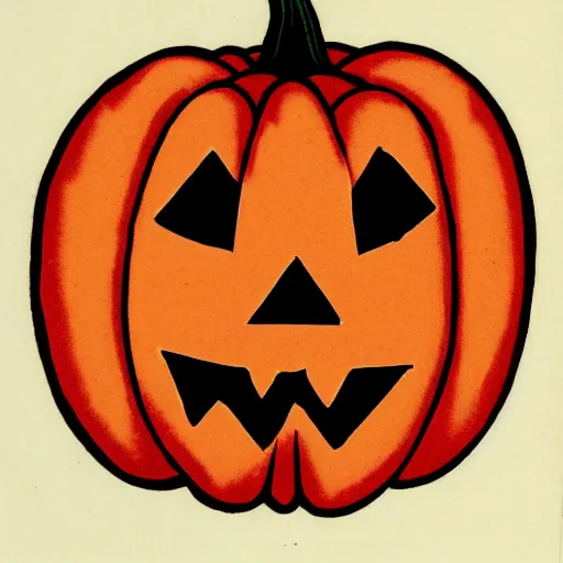 Prompt: a vintage risograph of a pumpkin