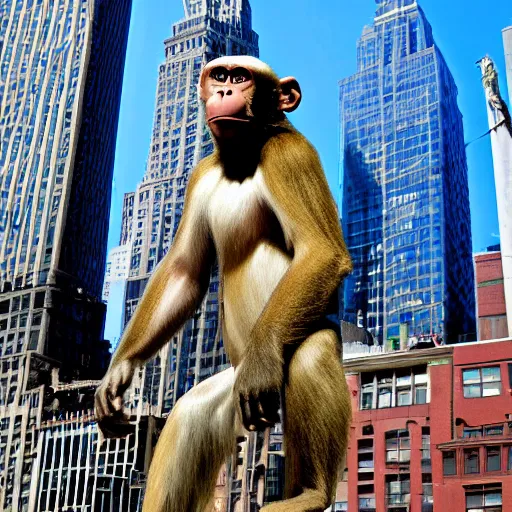 Image similar to big monkey terrorizing new york city