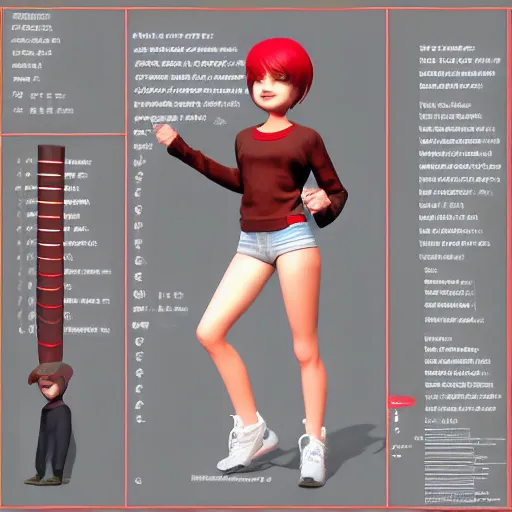 Image similar to Full body 3D rendering of a cute cartoon female character, she has short hair and wear boyish outfit, video game art, trending on artstation