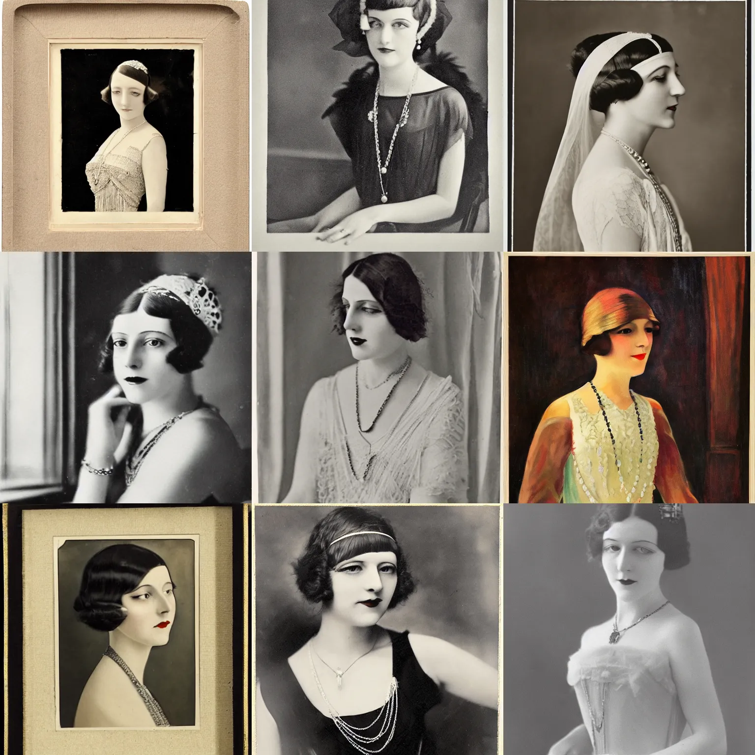 Prompt: a portrait of an elegant lady, 1920s