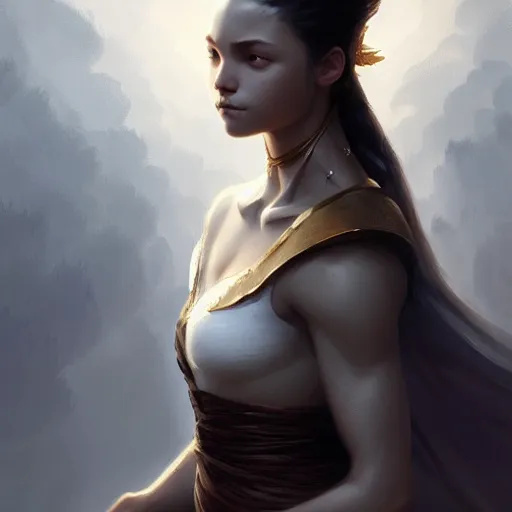 Image similar to portrait of katara, defined upper body, fantasy, intricate, elegant, highly detailed, digital painting, artstation, concept art, matte, sharp focus, illustration, art by aenaluck and roberto ferri and greg rutkowski, epic fantasy, digital painting