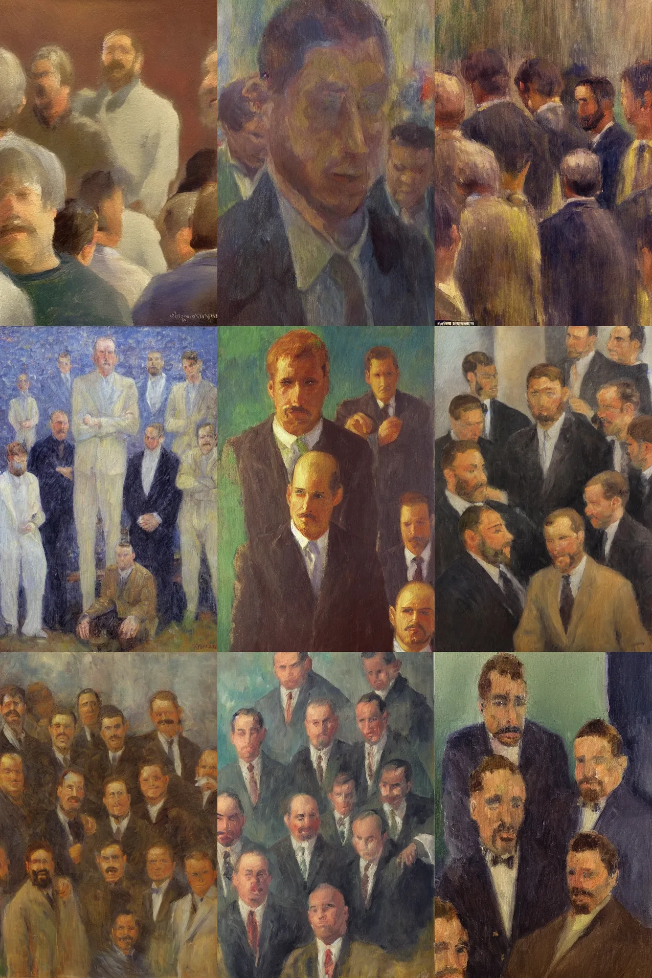 Prompt: An impressionist oil painting of a man behind a man behind a man behind a man behind a man behind a man behind a man behind a man behind a man behind a man behind a man behind a man behind a man