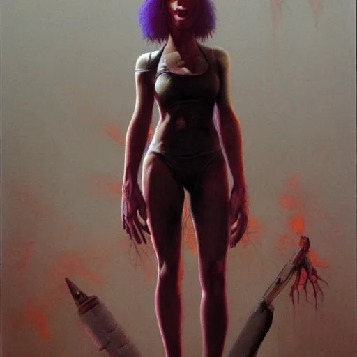 Prompt: zoe from left 4 dead, by wayne barlowe