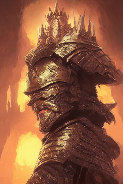 Image similar to dungeons and dragons warrior king character closeup portrait, dramatic light, castle background, 2 0 0 mm focal length, painted by stanley lau, painted by greg rutkowski, painted by stanley artgerm, digital art, trending on artstation