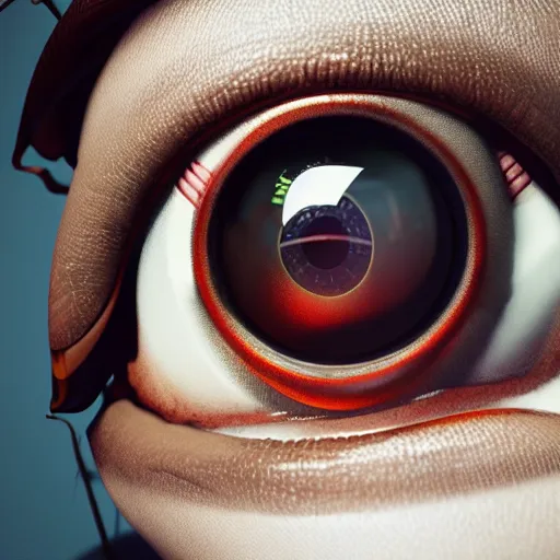 Image similar to bugs crawling out of ultrarealistic human eye, close up,, ultra realistic, horror, hyper detailed, sharp focus, ray tracing, terrifying, horrifying, octane render