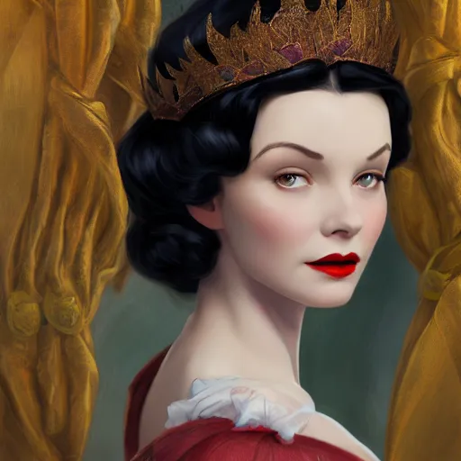 Prompt: vivien leigh as snow white, au naturel, hyper detailed, digital art, trending in artstation, cinematic lighting, studio quality, smooth render, unreal engine 5 rendered, octane rendered, art style by klimt and nixeu and ian sprigger and wlop and krenz cushart